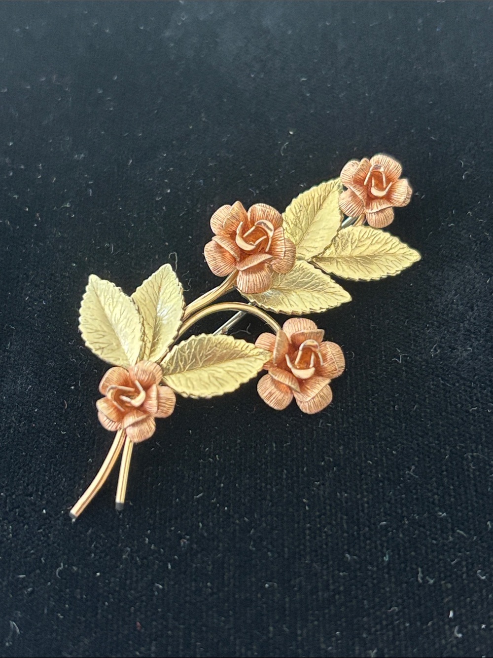VTG Krementz Rose Blossom Brooch